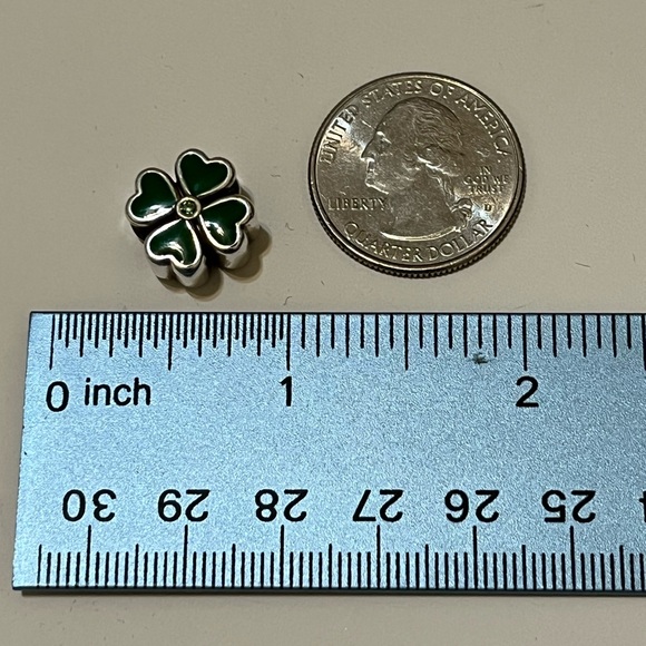 Brighton Clover Charm with Green and Silver - Picture 2 of 5